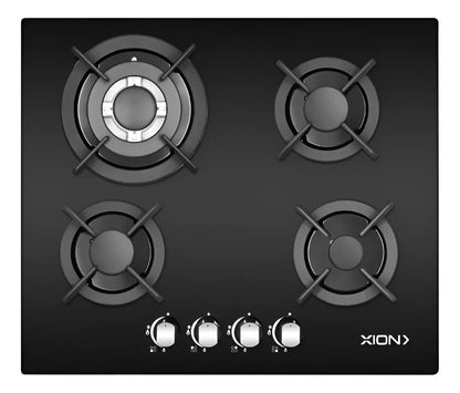 Anafe Xion A Gas 4 Hornallas Vidrio Templado Xi-gh48tgl Qofe Negro