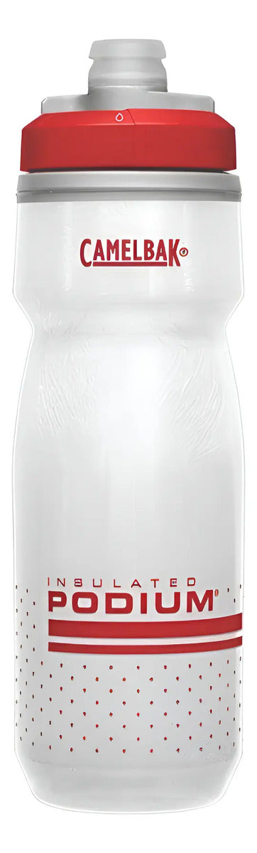 Caramañola Botella Podium Chill 600ml Camelbak - Blanco Y Rojo