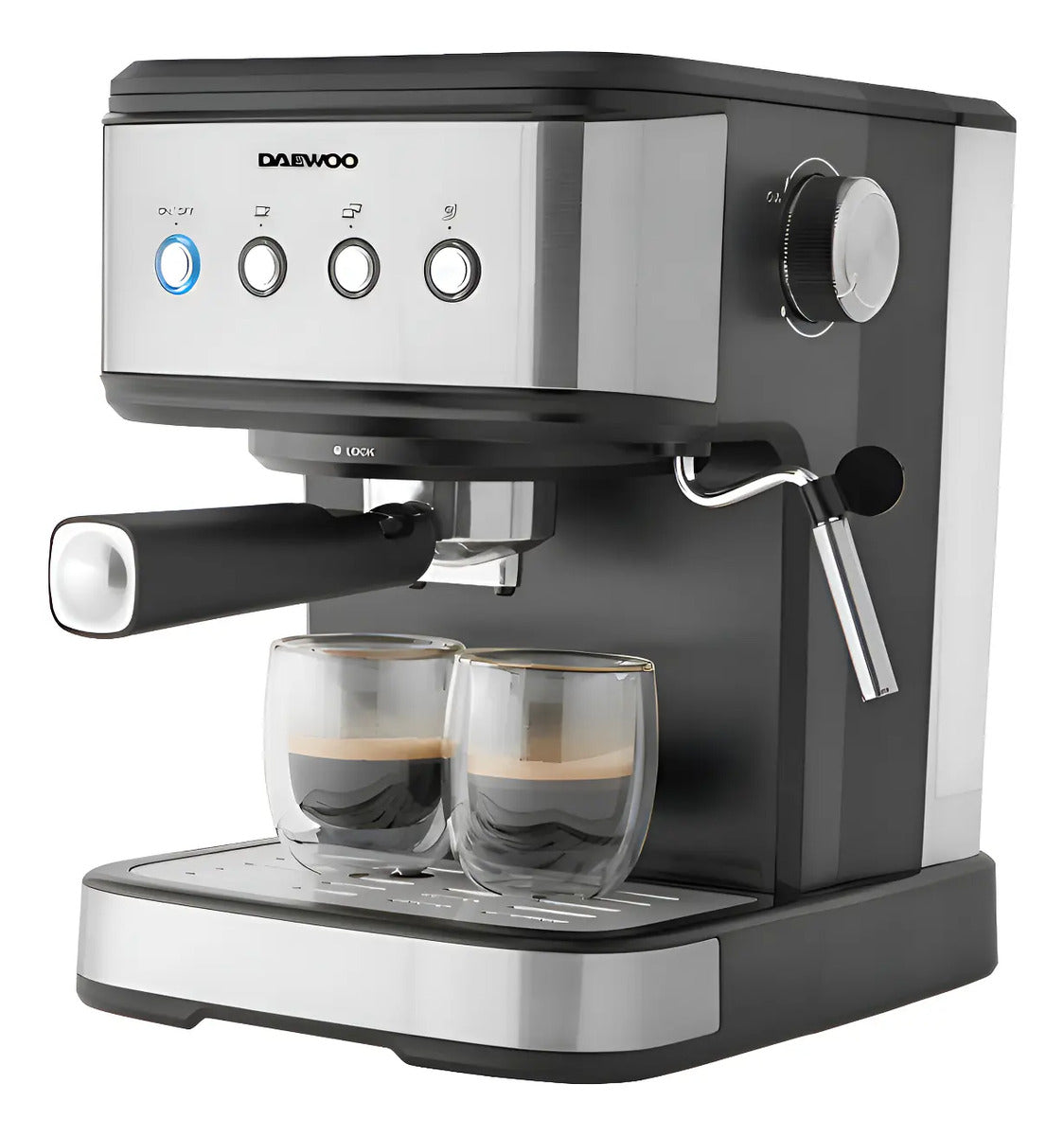 Cafetera Espresso 1,5 Lts Daewoo 20 Bares - Plateado
