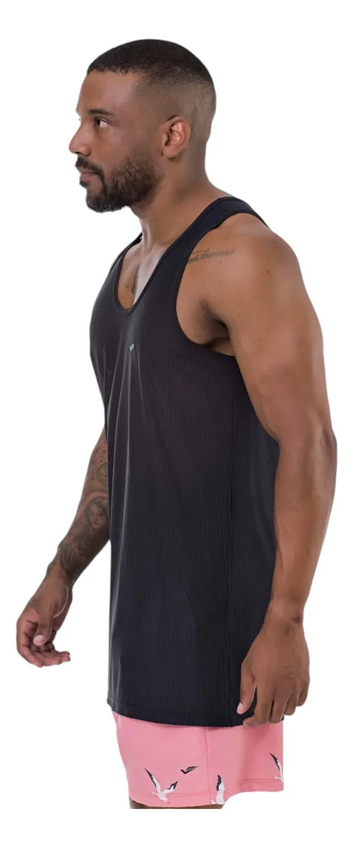 Musculosa Deportiva Hombre Fitness Gym Running Elite Negro M