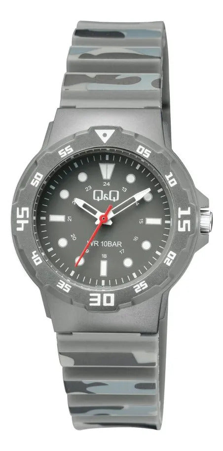 Reloj Q&q Silicona Hombre 33mm V07a-013vy - Gris