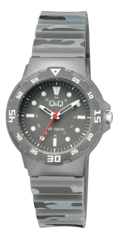 Reloj Q&q Silicona Hombre 33mm V07a-013vy - Gris