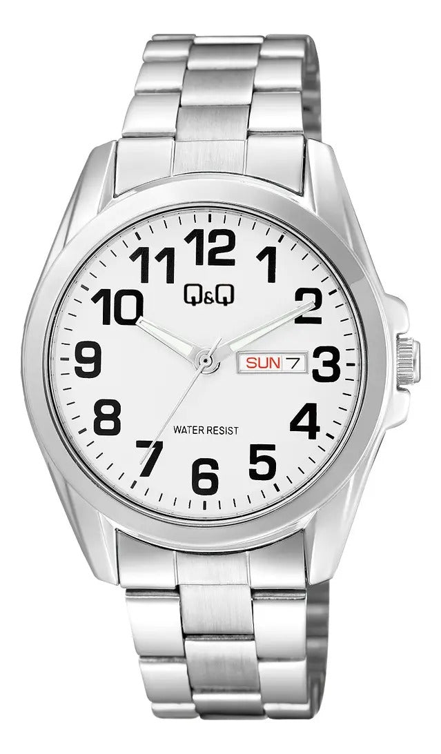 Reloj Q&q Metal Hombre 41mm A05a-002py - Plateado