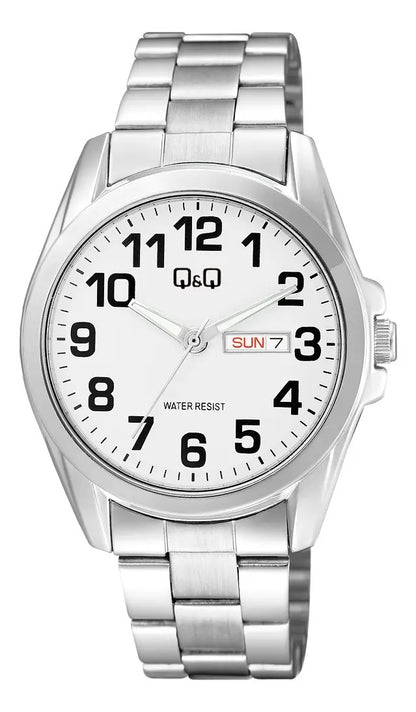 Reloj Q&q Metal Hombre 41mm A05a-002py - Plateado