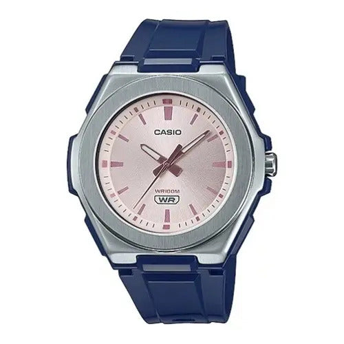 Reloj Casio Silicona Azul Esfera Rosa - Azul - Lwa-300h-2evdf Plata Rosa Claro