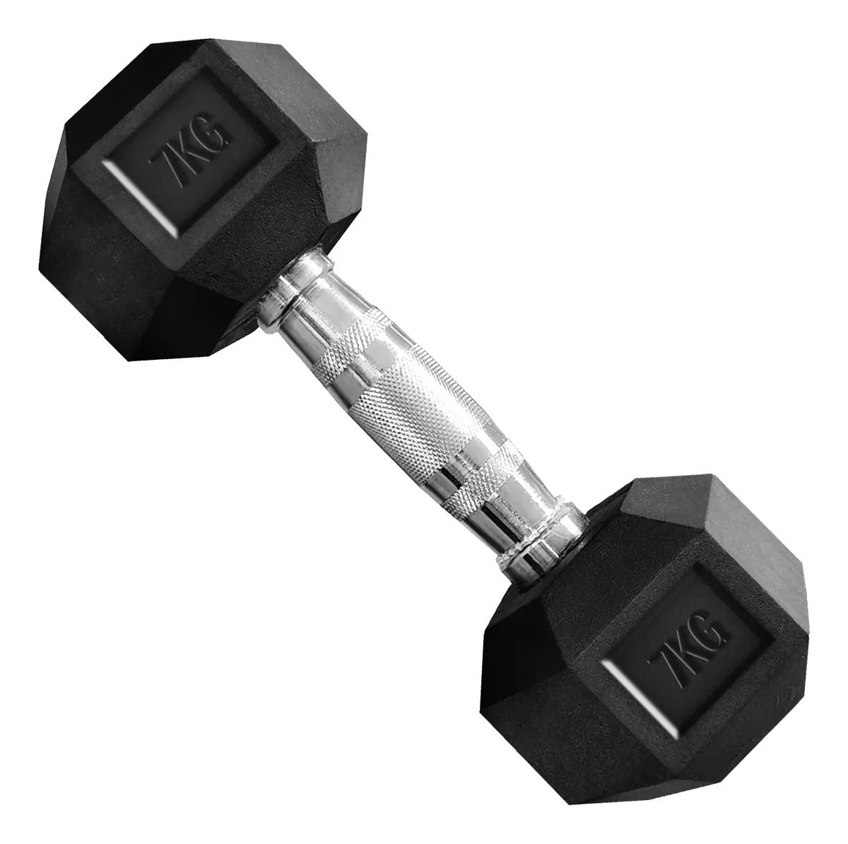 Mancuerna Hexagonal Hierro Recubierto 7kg Rhino Negro