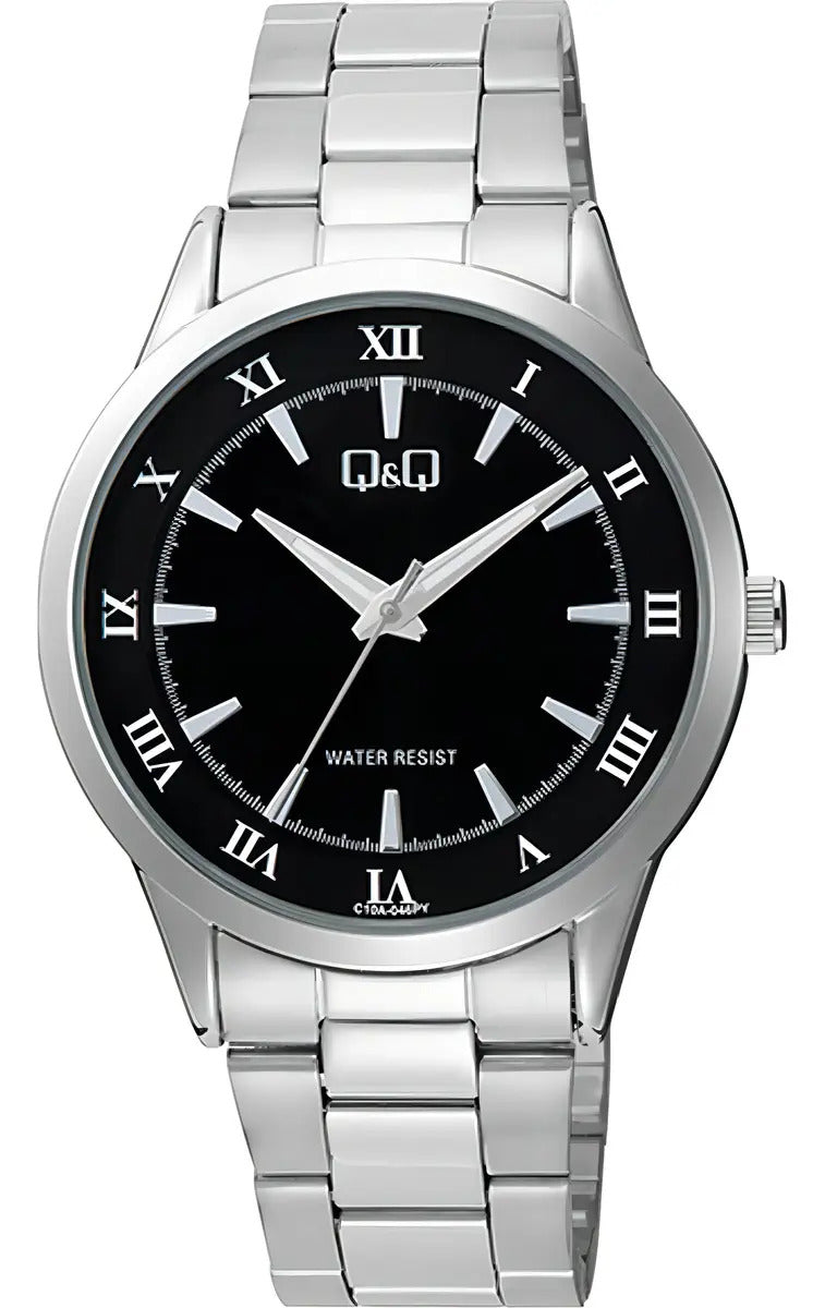 Reloj Q&q Metal Hombre 40mm C10a-046py - Plateado Negro