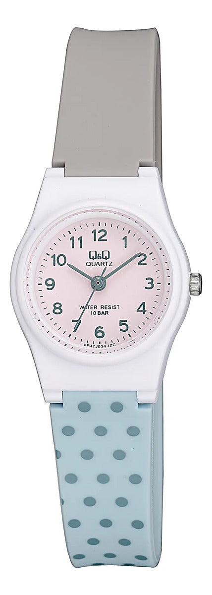 Reloj Q&q Silicona Dama 24mm Vp47j034y - Gris