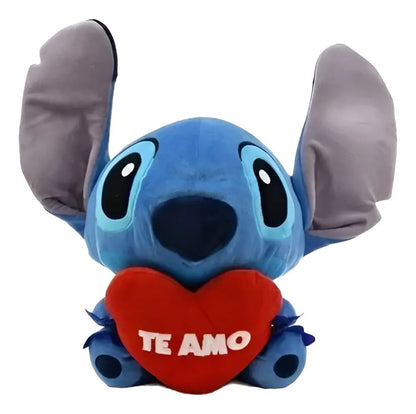 Peluche Stitch Con Corazón 25 Cm - Azul