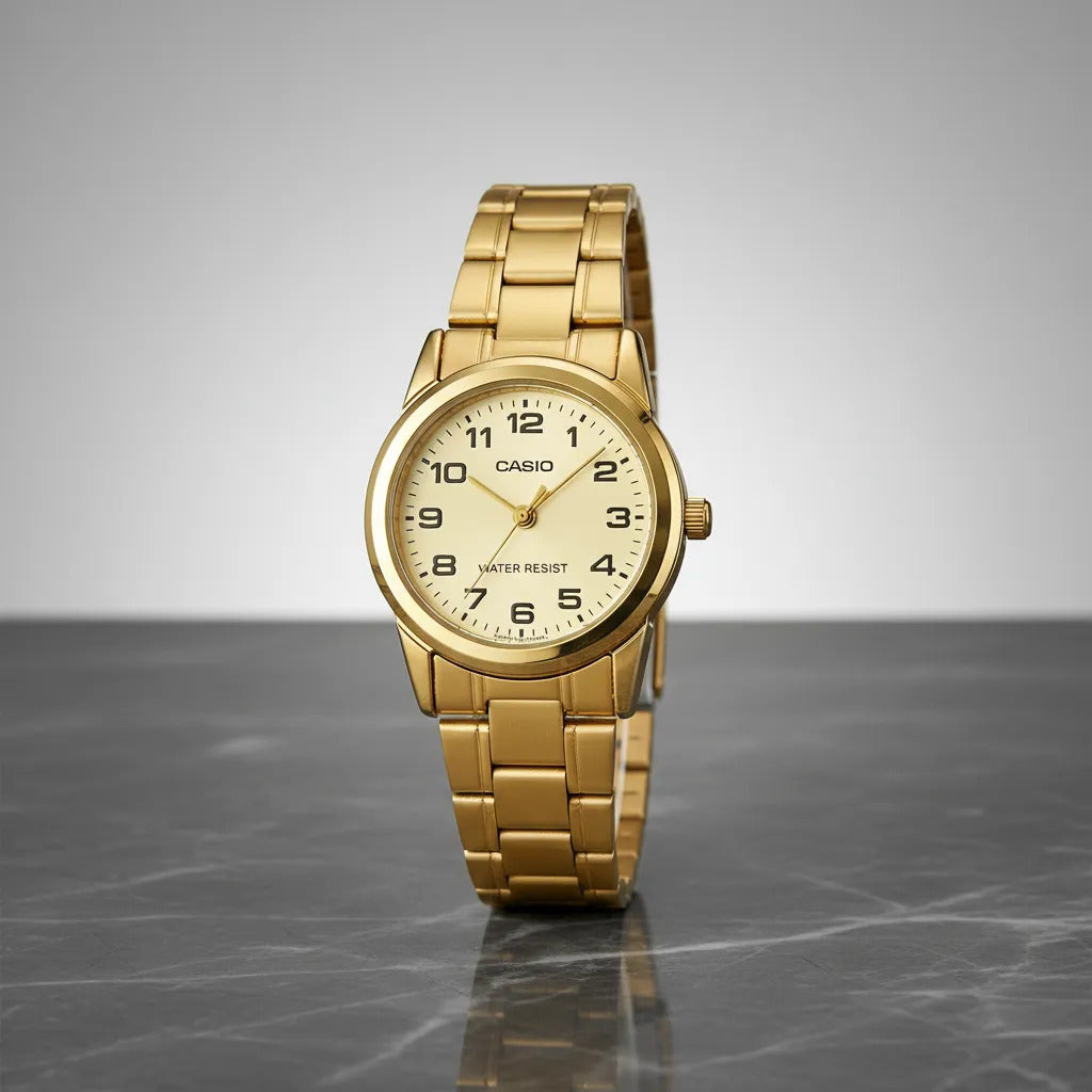 Reloj Casio Metal Dama Ltp-v001g-9b - Dorado