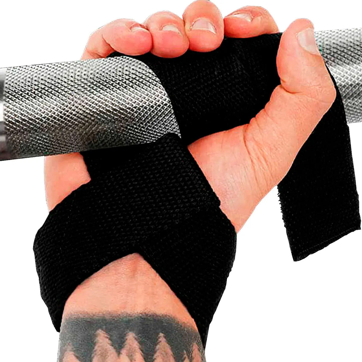 Agarre De Barra Gym Levantamiento Straps Rhino - Negro