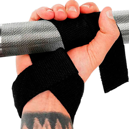 Agarre De Barra Gym Levantamiento Straps Rhino - Negro