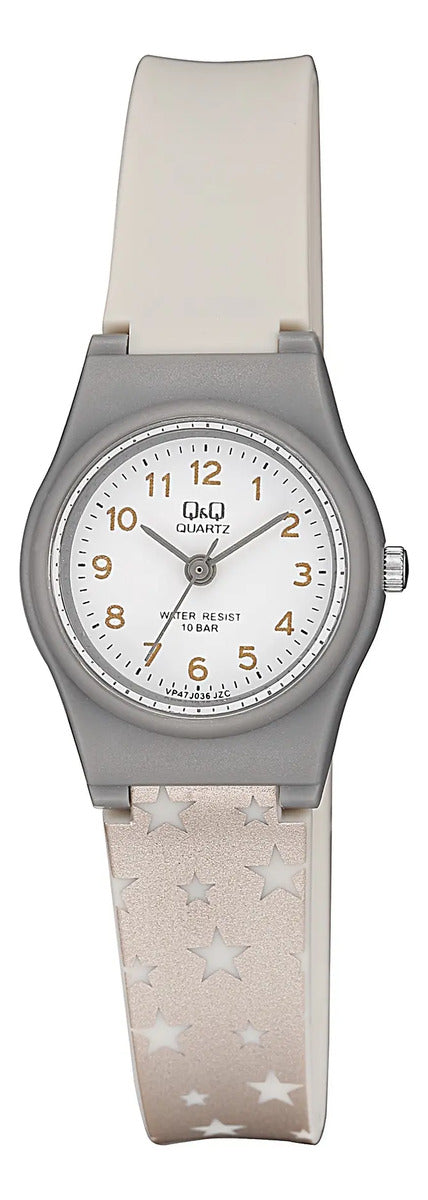 Reloj Q&q Silicona Dama 24mm Vp47j036y - Blanco