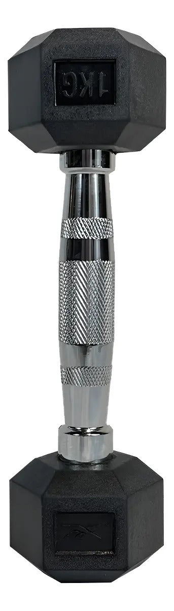 Mancuerna Hexagonal Recubierta De Goma 1kg Reebok - Negro