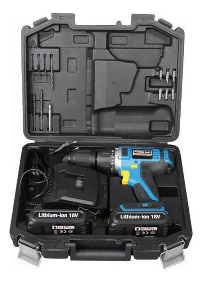 Taladro Atornillador A Batería Foreman 18v Litio - Azul