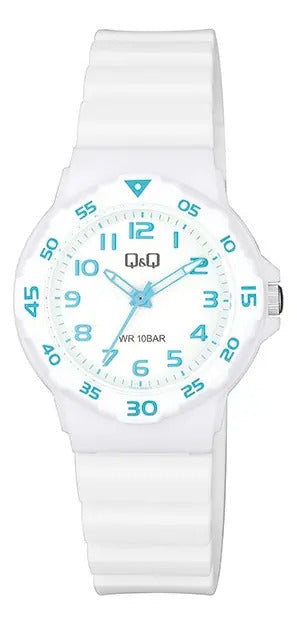 Reloj Q&q Silicona Dama 33mm V07a-004vy - Blanco