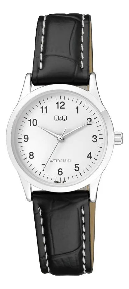 Reloj Q&q Cuero Dama 30mm C09a-016py - Negro