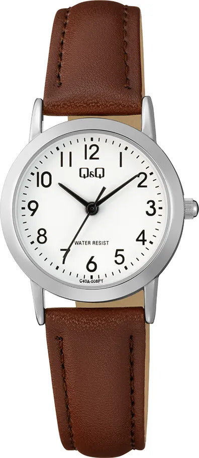 Reloj Q&q Cuero Dama 26mm C40a-008py - Marrón