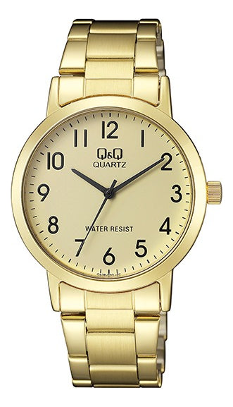 Reloj Q&q Metal Hombre 39mm Qa38j003y - Dorado