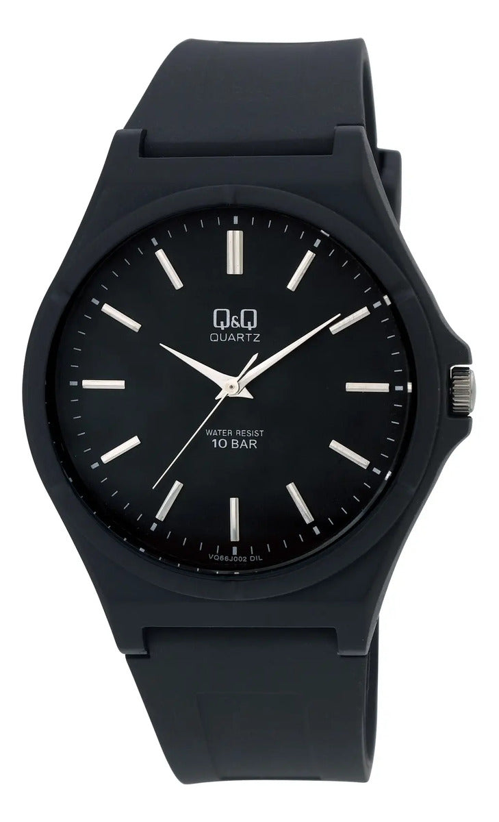 Reloj Q&q Silicona Hombre 40mm Vq66j002y - Negro
