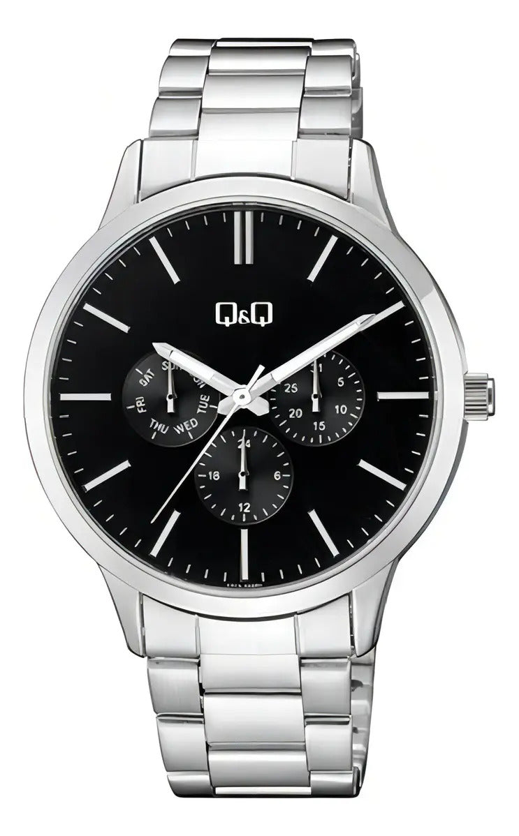 Reloj Q&q Metal Hombre 42mm A01a-003py - Plateado