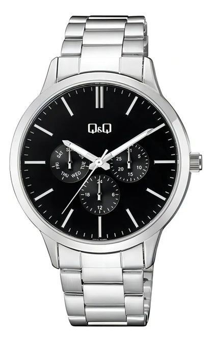 Reloj Q&q Metal Hombre 42mm A01a-003py - Plateado