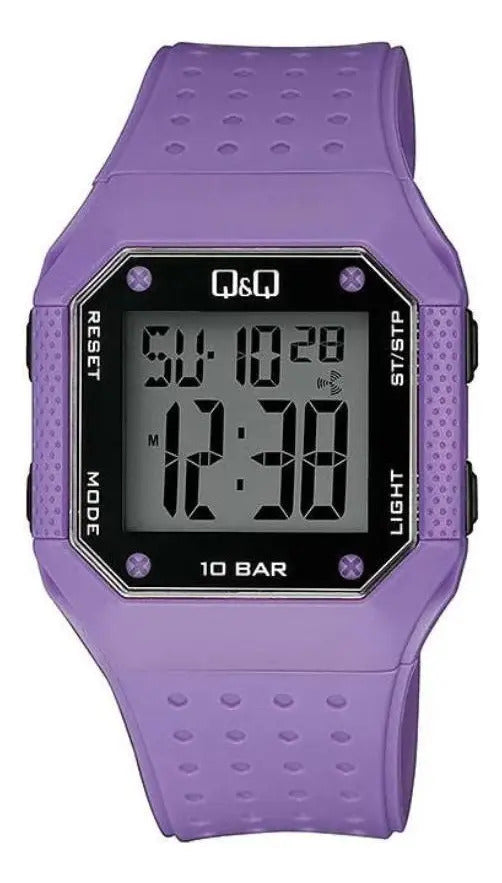 Reloj Q&q Digital 35mm M158j010 - Violeta Negro Gris