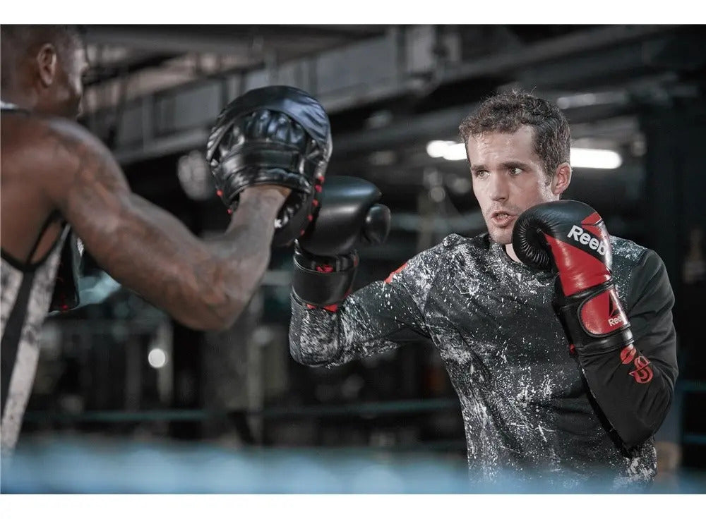 Guante De Boxeo 10oz Reebok Doble Muñequera - Negro