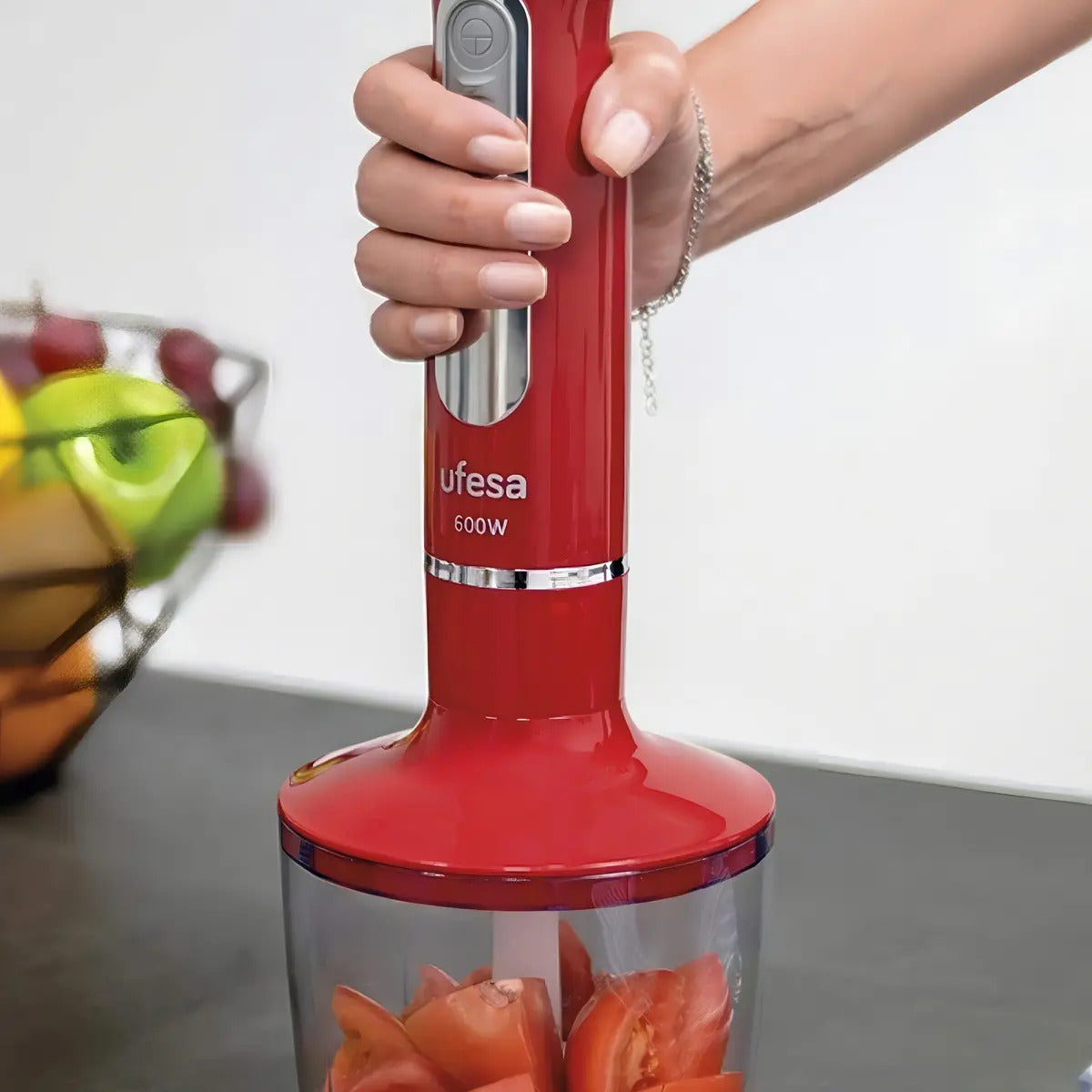 Mixer Ufesa Con Batidor Y Picador 600w Bp3443 - Rojo/acero Inoxidable