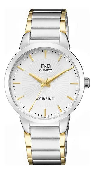 Reloj Q&q Metal Hombre 38mm Qa42j401y - Plateado Blanco