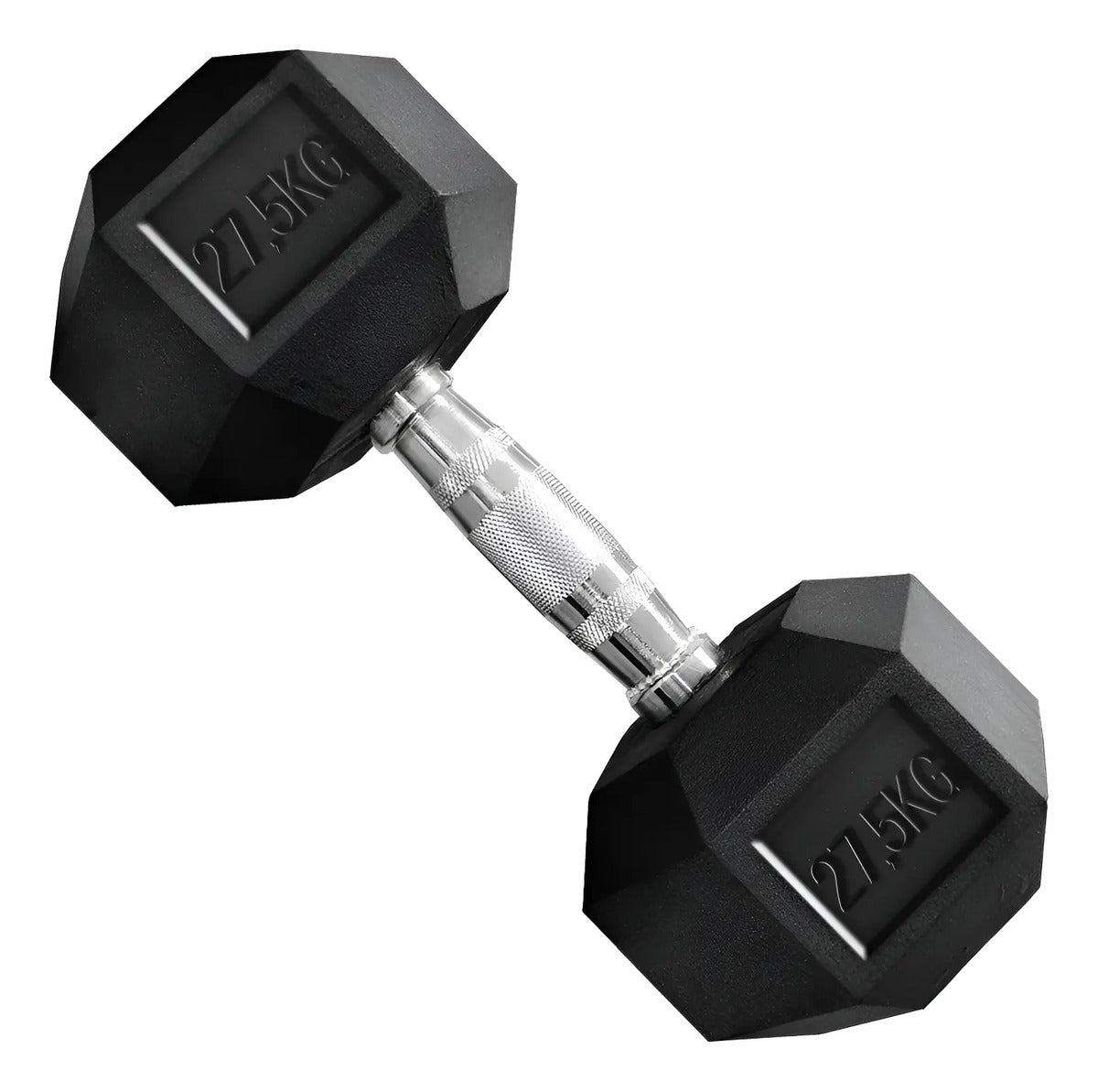 Mancuerna Hexagonal Hierro Recubierto 27.5kg Rhino Negro