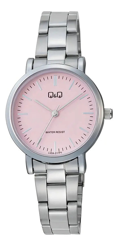 Reloj Q&q Metal Dama 31mm C35a-017py - Plateado