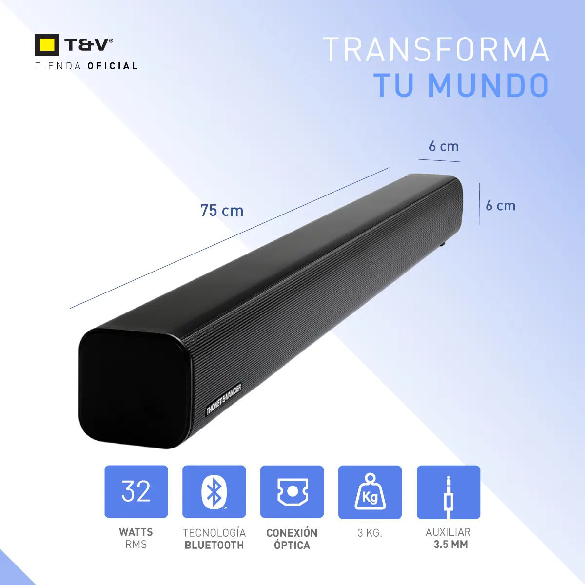 Barra De Sonido Thonet & Vander Home Theater Gut - Negro