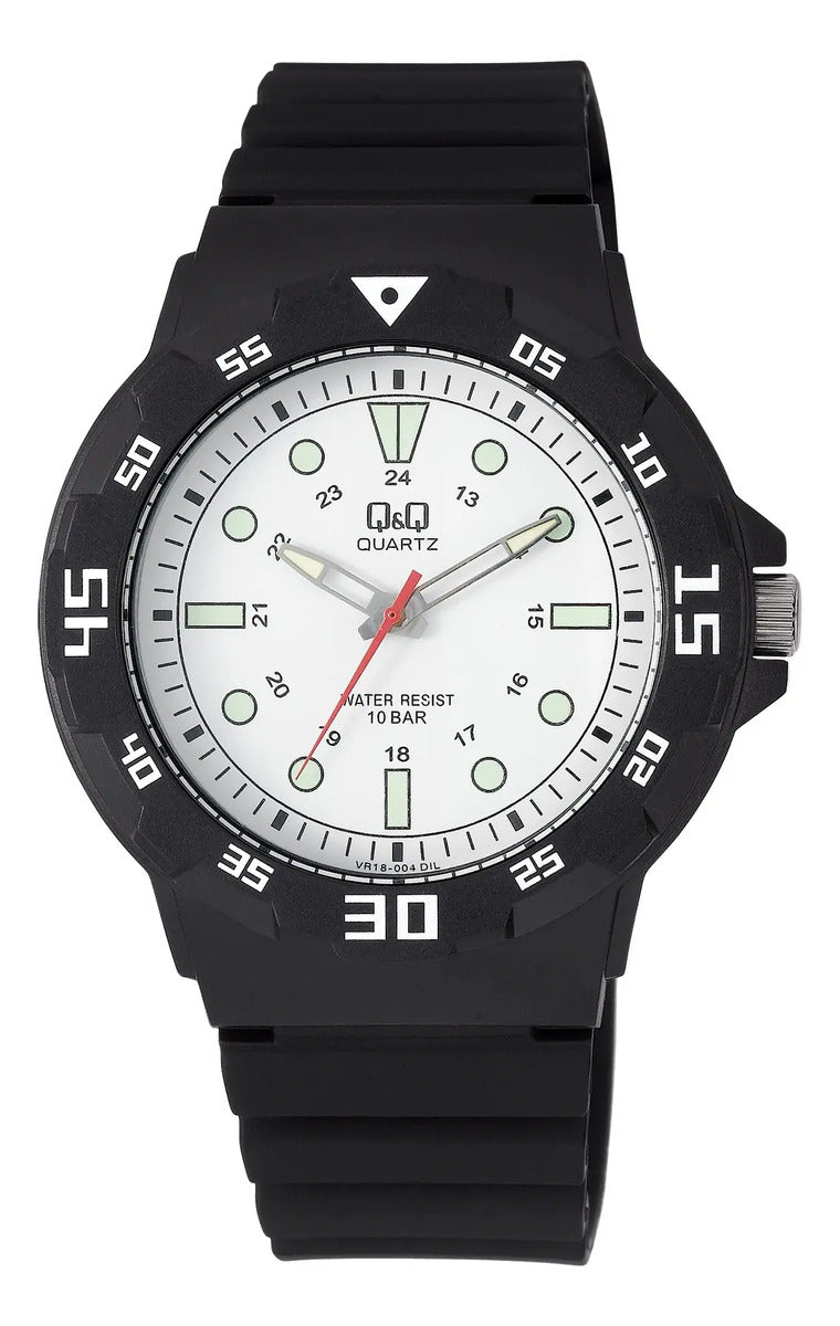 Reloj Q&q Silicona Hombre 43mm Vr18j004y - Negro