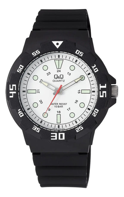 Reloj Q&q Silicona Hombre 43mm Vr18j004y - Negro