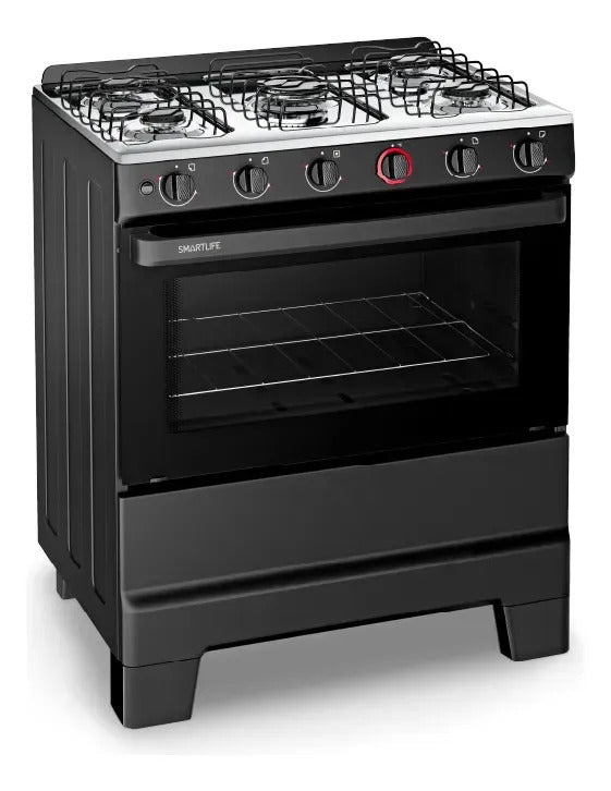 Cocina A Gas Smartlife 5 Hornallas Sl-kbr845b - Negro