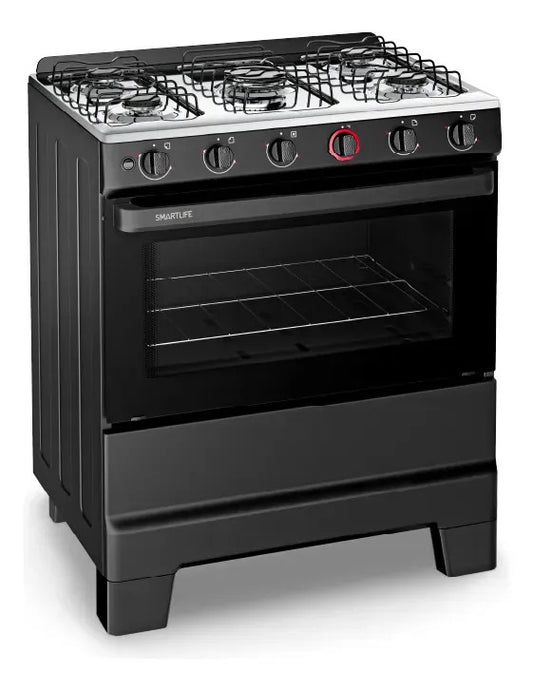Cocina A Gas Smartlife 5 Hornallas Sl-kbr845b - Negro
