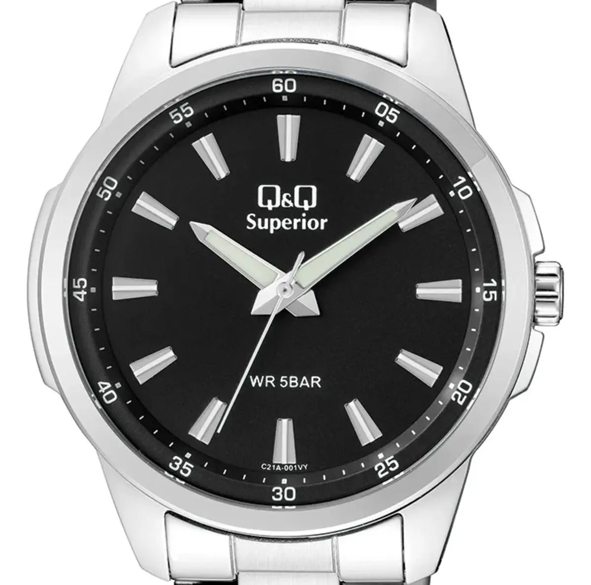 Reloj Q&q Metal Hombre 42mm C21a-001vy - Plateado