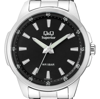 Reloj Q&q Metal Hombre 42mm C21a-001vy - Plateado