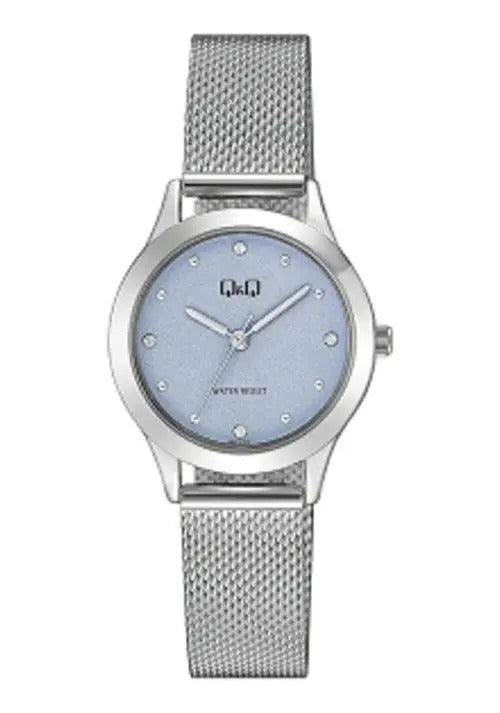 Reloj Q&q Metal Qb83j202 - Plateado Celeste