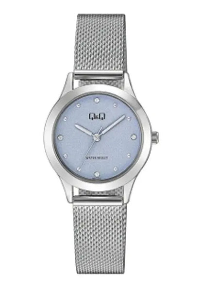 Reloj Q&q Metal Qb83j202 - Plateado Celeste