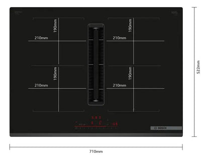 Placa De Inducción Bosch Pvq731h26e C/extractor - Negro