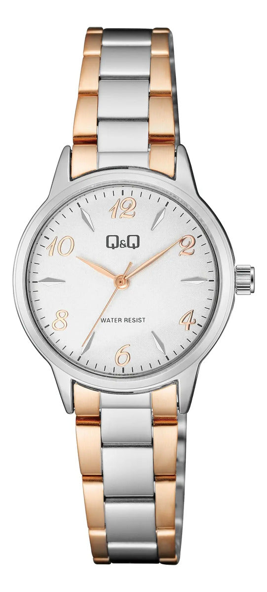 Reloj Q&q Metal Dama 30mm Q11a-004py - Plateado