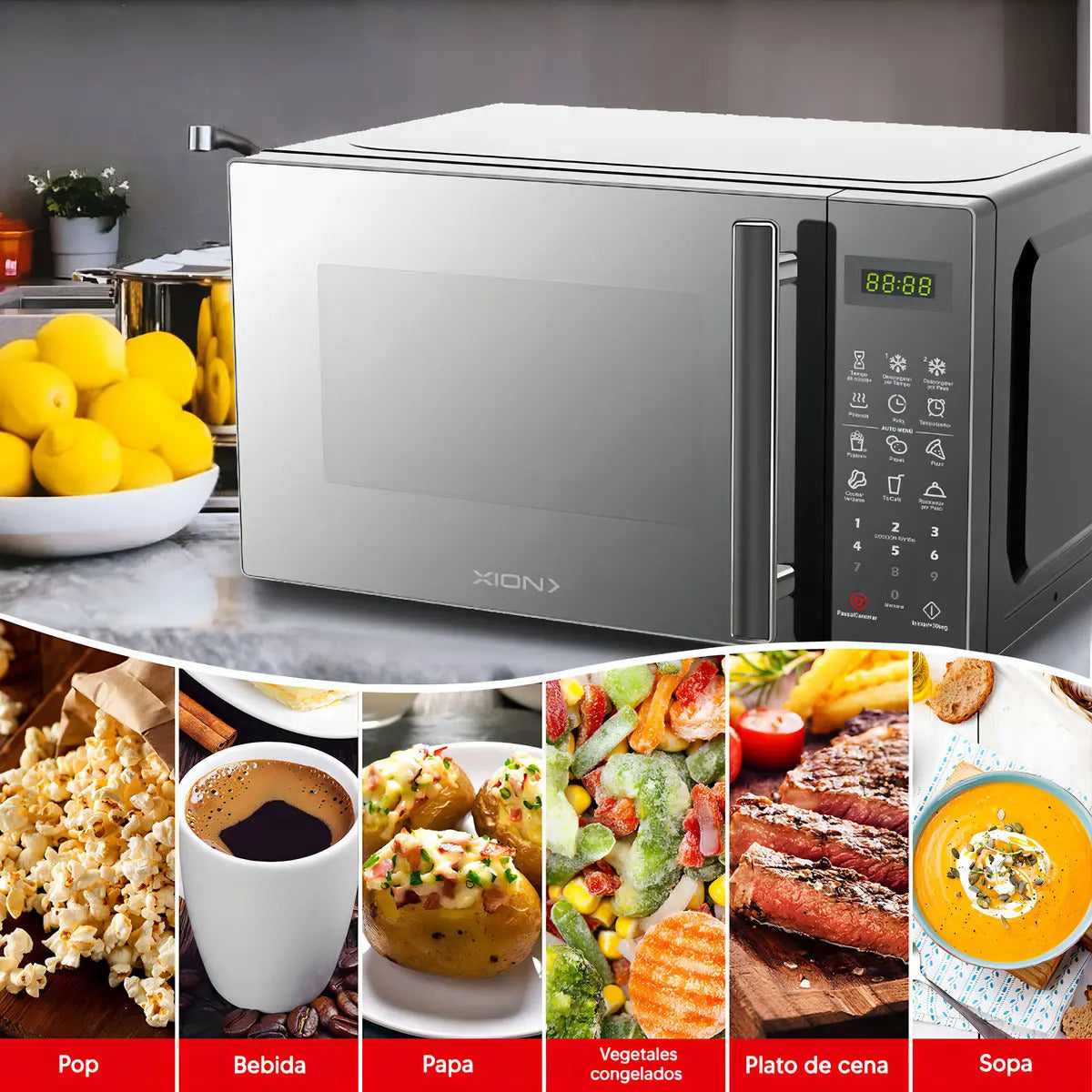 Microondas Xion Digital 20 Litros Xi-mw2050inox