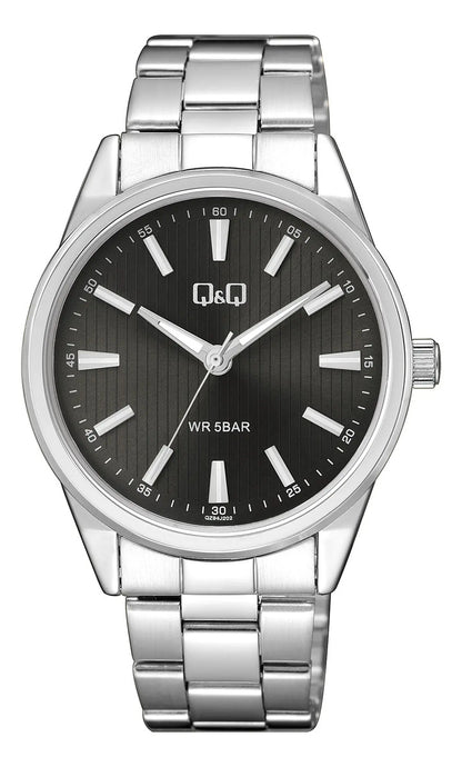 Reloj Q&q Metal Hombre 40mm Qz94j202y - Plateado