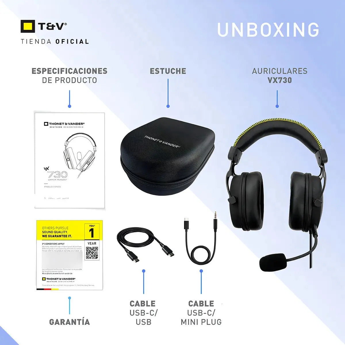 Auriculares Gamer C/mic Thonet & Vander Vx730 - Negro