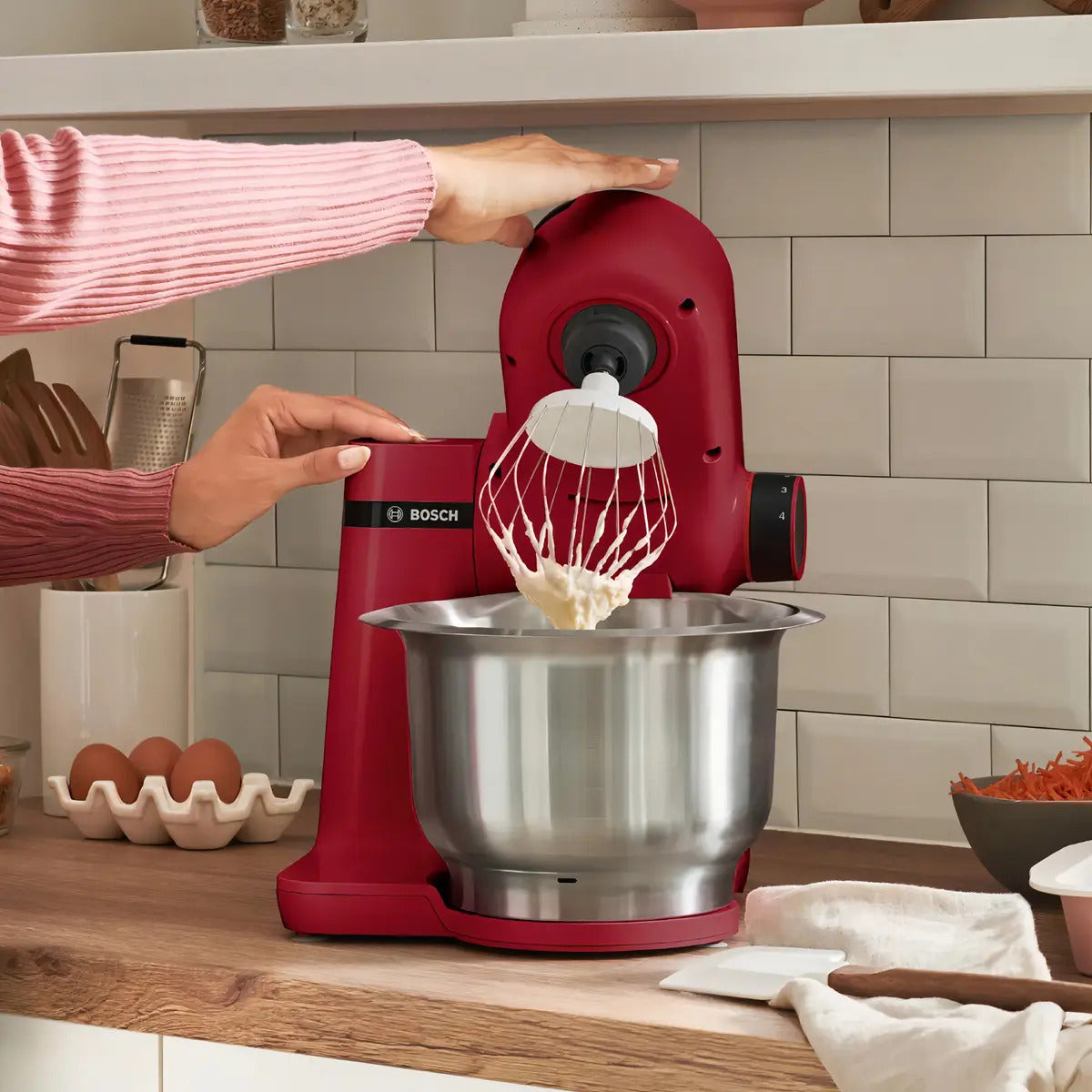 Robot De Cocina Bosch 38lt Bowl Inox Mums2er01 - Rojo