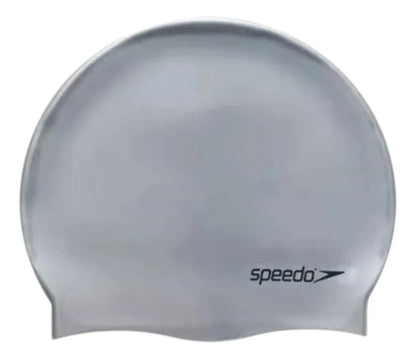 Gorra De Natación Piscina Plain Flat Speedo - Gris Liso Único