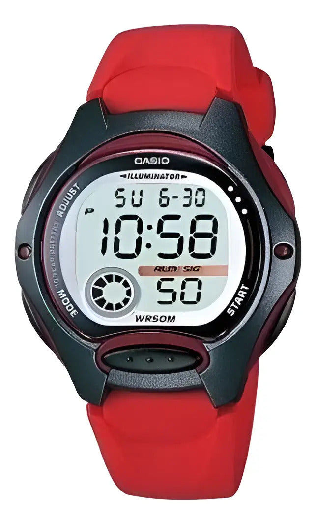 Reloj Casio Digital Lw-200-4avdf - Rojo Negro