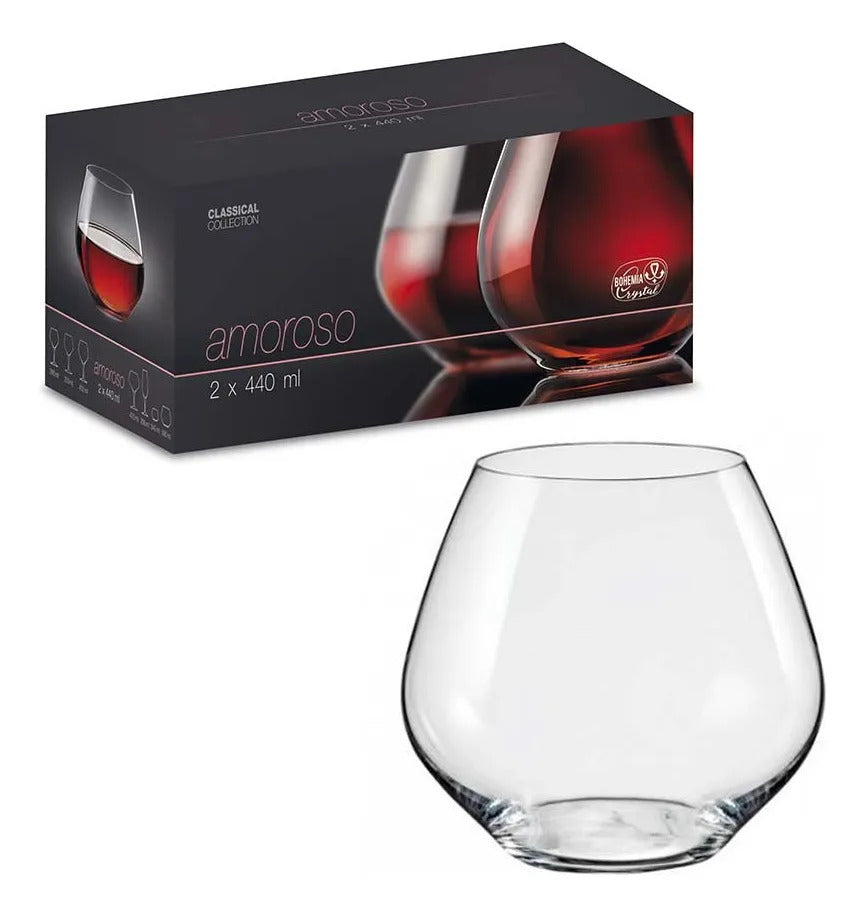 Set Copas Sin Pie Amoroso 440 Ml X2 Bohemia